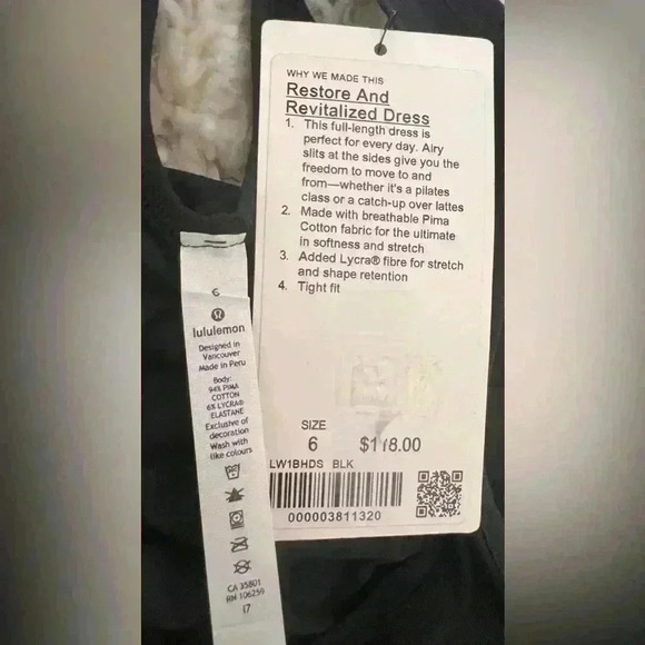 Lululemon Restore & Revitalize Black Maxi Dress Sleeveless Criss Cross - Size 6 - Picture 11 of 11